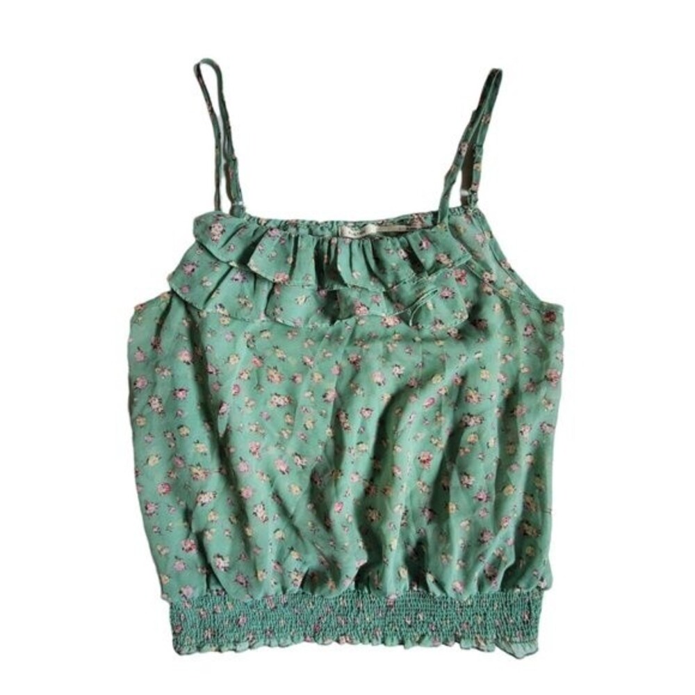 Poetry mint floral spaghetti strap tank top sz L